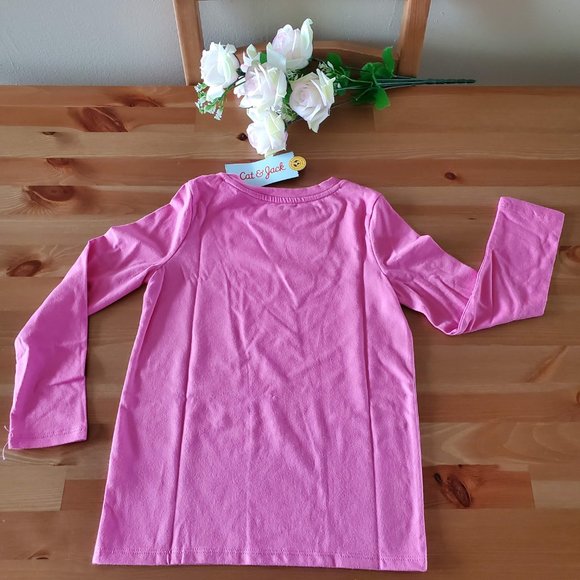 Cat & Jack Long Sleeve T-Shirt Size XS  Pink - Picture 3 of 3